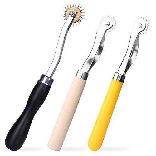 Image of Lunarm Tracing Wheel Sewing Tool 3pcs Steel Needle Point Tracing Wheel | Random Color, Professional Sharp Stitch Marking Spacer for Arts, Leather Crafts Quilting, Transferring Patterns,Dressmaking