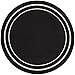 Nourison Essentials Indoor/Outdoor Solid Bordered Black Ivory 4' x Round Area Rug, Easy Cleaning, Non Shedding, Bed Room, Living Room, Dining Room, Backyard, Deck, Patio (4 Round)