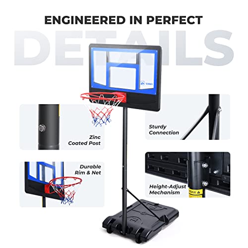 Valwix Swimming Pool Basketball Hoop With Base 47''-59'' Adjustable Height Poolside Basketball Hoop For Pool With 2 Balls And Pump #TOP4