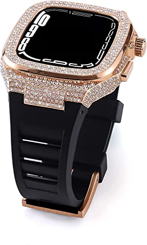 Boîtier acier Apple Watch protège des chocs avec bracelet caoutchouc