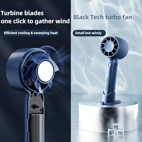 Image of Mini Fan T10 Turbo Portable Handheld Fan | 3 Speed USB Rechargeable Personal Cooling Fan | Compact Travel Desk Fan for Home, Office & Outdoor (Random Color)