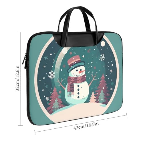 Cartoon Cute Snowman Maletín para Laptop 17 Pulgadas miniatura 3