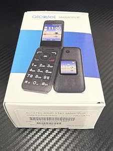 SIMBROS AT&T Smartflip 4052R Flip Phone, Charcoal Black