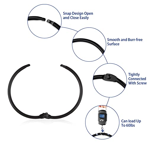 image for UNCONSIL 24 Pack Shower Curtain Rings,Rust Proof Shower Curtain Hooks 