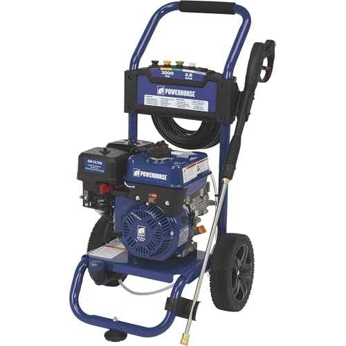 Image of Powerhorse Gas Cold Water Pressure Washer, 3400 PSI, 2.7 GPM, Maintenance-Free Axial Pump, Steel Tube Frame
