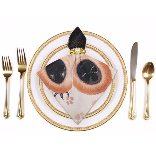 Servilletas de tela con estampado de patas de animal, pack de 6 miniatura 3