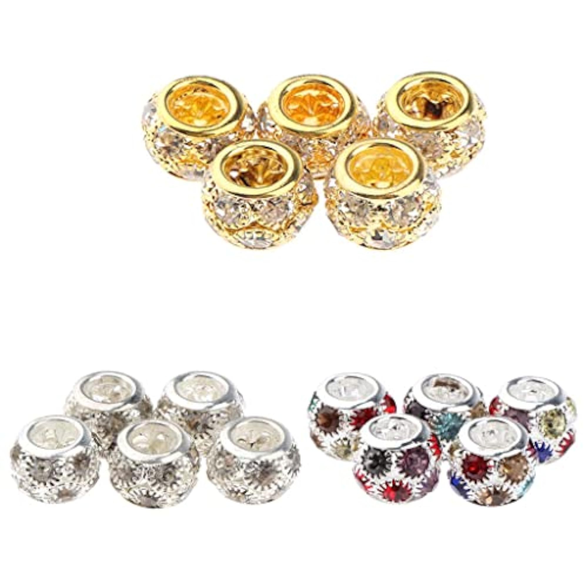 10pcs Dreadlock Hair Beads Hair Braid Pins Rings Cuff Clips