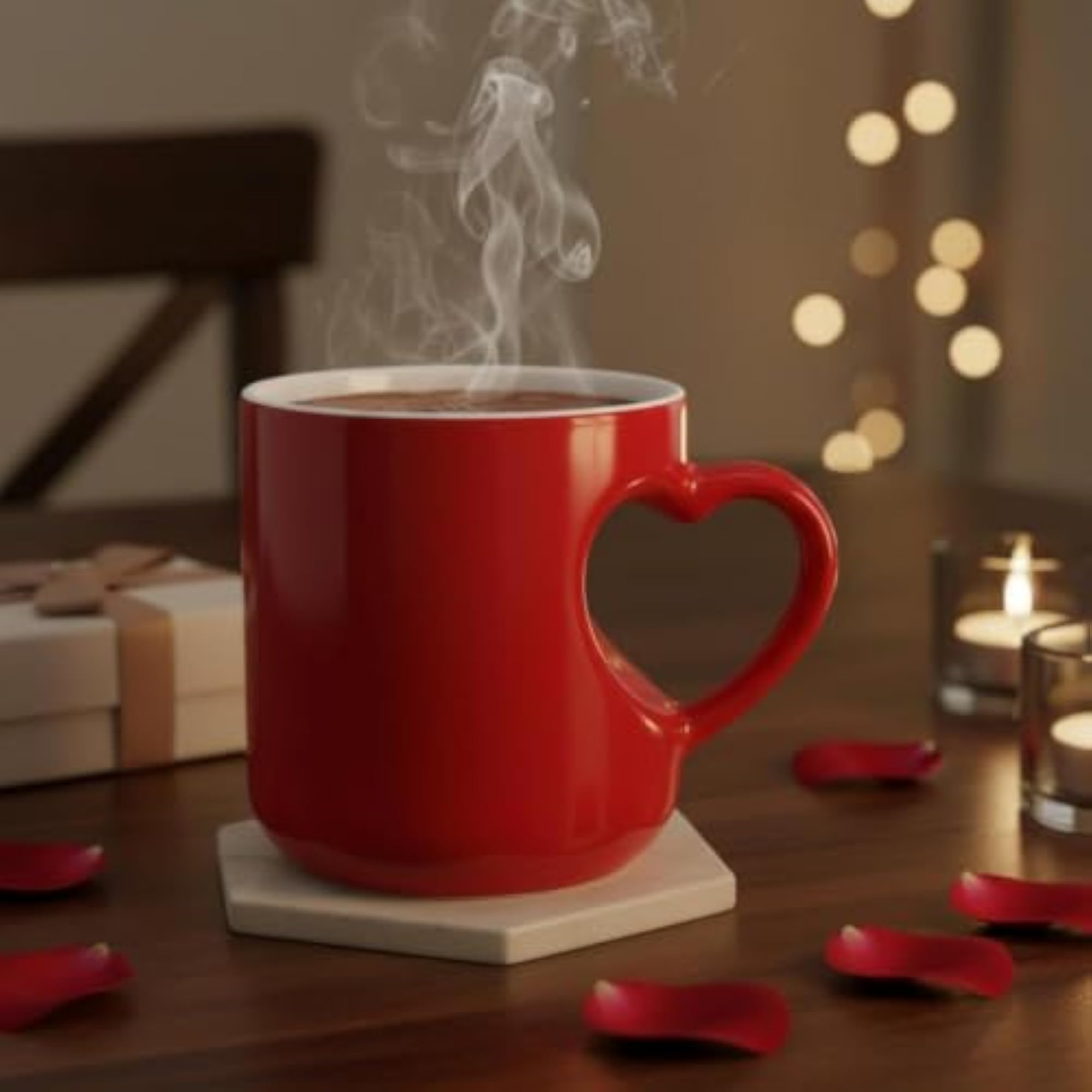 Color Changing Heart Handle Mug, Novelty Gift for Couples