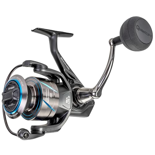 Quantum Benchmark Spinning Fishing Reel, Size 4000 Reel, 5+1 Bearings, 6.2:1 Gear Ratio, Aluminum Frame, SEALOQ 6 Protection, GEARTEQ Machined Gears
