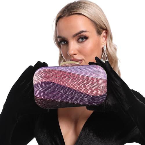 Image of Boutique De FGG Mini Rhinestone Clutch Purses for Women Formal, Luxury Crystal Clutch Evening Handbags, Party Dinner Purse