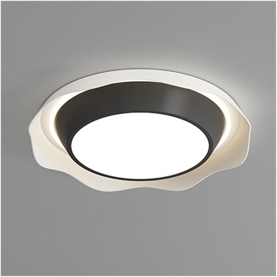 LED Metal Body Ceiling Light, Minimalist White Round Close to Ceiling Lighting Fixtures Daily Home Furnishings Flat Modern Round Lighting Fixture Dimming(Dark,40cm)