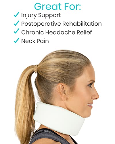 Vive Neck Brace - Foam Cervical Collar - Vertebrae Whiplash Wrap Aligns And Stabilizes Spine - Adjustable Spinal Support Can Be Used While Sleeping And Relieves Pain, Pressure #TOP2