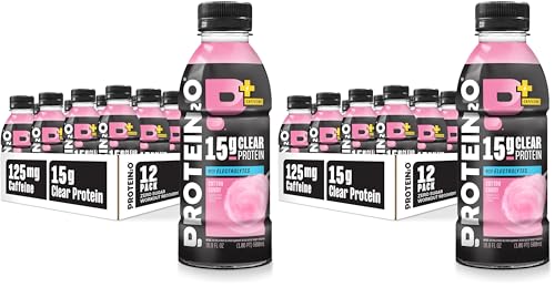 Image of Protein2o 15g Whey Protein Isolate Hydration Drink Plus Energy & Focus,350mg of Electrolytes,Vitamins B5 & B6,Sugar Free,Cotton Candy,16.9 oz Bottle,(Pack of 24)