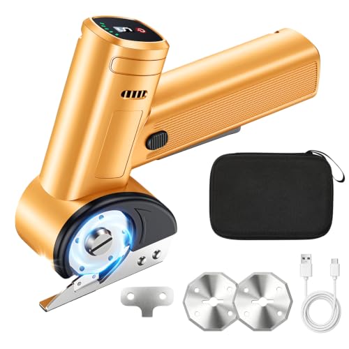 Cordless Electric Scissors Rechargeable, Smart Display Cardboard Box Cutter