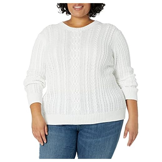 25 Cozy Winter Outfit Ideas for Women (Style Guide) Cable Long-Sleeve Crewneck Sweater