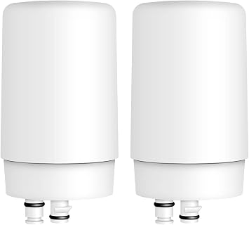 Overbest 7027W Faucet Water Filter, Replacement for Brita Filter, Brita Faucet 36311 on Tap Water Filtration System, 100 Gallons or 4 Months, White, 2 Pack