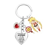 Anime Keychain Anime Gifts for Women Fans Gifts Magic Wand Charm Keychain Anime Accessories Gift for Cartoon Lovers Cute Stuff Heart Charm Keychains Ctue Jewelry Birthday Gift