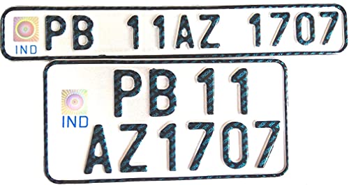 Image of IND Pradeep Bike Fancy Bike Number Plate with buyer's Name OR Number Embossed Without Serial Number |No barcade| (Non HSRP) 2 piece Front and Back (Bike Set)