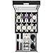 Produktbild Uten Uhrenbox, 8 Fächern und 1 Schublade mit Schlüsselschloss, Glasdeckel, Schwarzes PU, Graues Samtfutter, Herausnehmbare Kissen, Schmuckaufbewahrungsbox, Geschenkidee