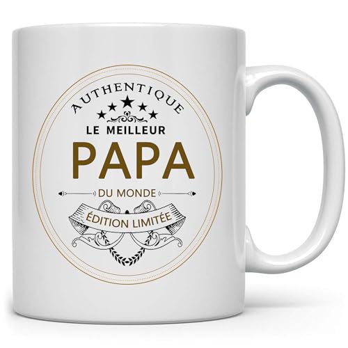 COEROW Tasses Pour Hommes,Verres à Boissons Chaudes,Verres à Bière Père,Tasses En Céramique Cadeau Fête Des Pères, édition Limitée La Coupe Du Bon Papa