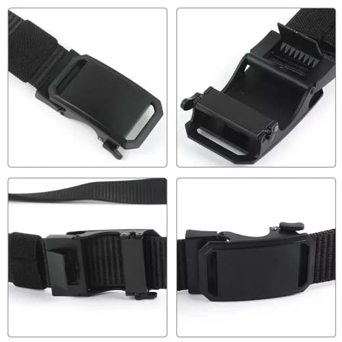 Men’s Tactical Belt with Quick-Release Buckle – Adjustable Nylon Military-Style Waist Belt for Work, Outdoor, or Casual Use BLACK4
