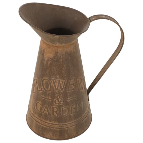 Happyyami Macetero Metálico Vintage Pequeño para Plantas y Flores Jarrón Decorativo Rústico Reutilizable para Interior y Exterior Resistente y Elegante para Decoración y Almacenamiento