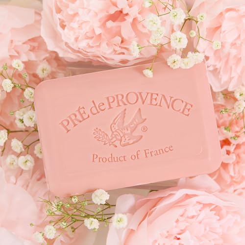 Image of Pre de Provence Artisanal Soap Bar, Enriched with Organic Shea Butter, Natural French Skincare, Quad Milled for Rich Smooth Lather, 8.8 Ounce, Peony