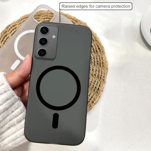 Image of COLORflow Back Cover Compatible with Samsung Galaxy A35 5G | Black Matte Finish | MAG-Safe | Slim Soft Touch Case with Anti-Slip Grip & Camera Protection