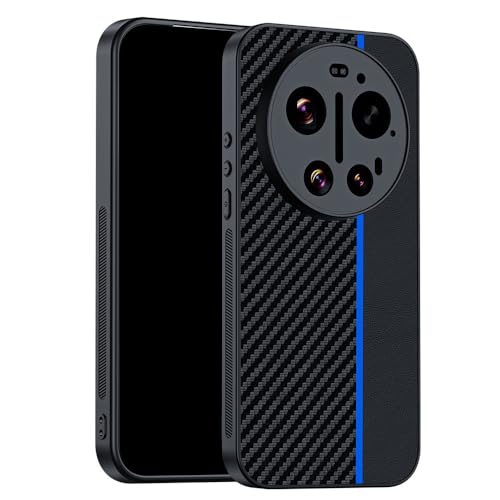 CYBERGARAGE�EFor Xiaomi 17 Ultra �P�[�X �J�o�[ �J�[�{���� PU���U�[ ���ʊ���~�� �ی�P�[�X For ���� �V���I�~ �E���g�� �X�}�z�P�[�X(�u���[)