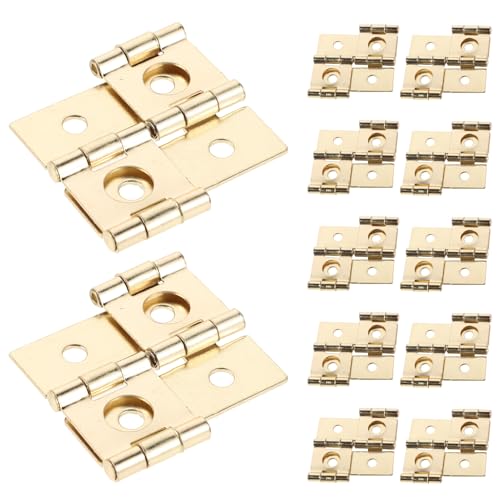 VALICLUD Bisagras Plegables de Doble Acción para Puertas y Ventanas, Estilo Vintage Dorado, 47x47 Mm, 20 Unidades, Bisagras Multipropósito para Muebles y Biombos Plegables