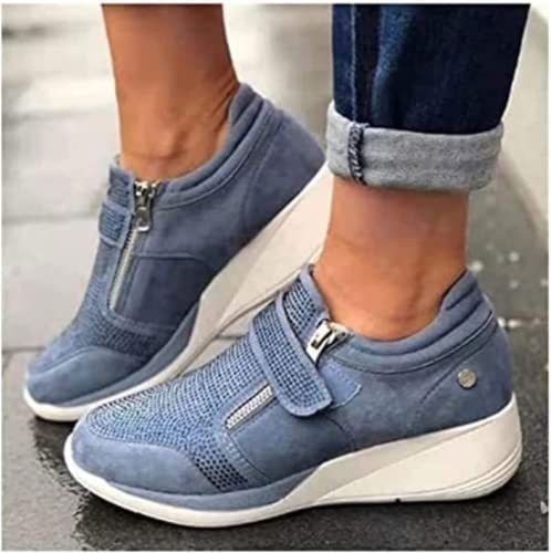 HINDOLA Women's Rhinestone Sneakers Arch Support Walking Fashion Casual Glitter Bling Shoes Wide Width Walking Shoes2