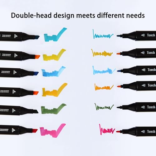 Image of SOSINYA 80 Colours Alcohol Marker, Alcohol Marker with Double Tip, Quick Drying in One Second, with Carry Bag, for Artists and Adults to Colour in (MK80)