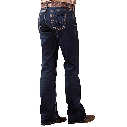 Rock N Roll Cowgirl Womens Rock Roll Cowgirl Riding Extra Stretch Dark Wash Jeans 32x38 Blue