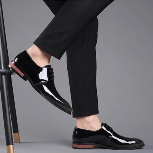 Mens Tuxedo Shoes Lace-up Oxfords Shoes Lightweight Leather Fashion Comfortable Non-Slip Low Top Business Work Shoes2