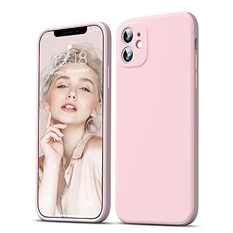 GOODVISH Ultra cienka silikonowa obudowa kompatybilna z iPhonem 11 6,1 cala, pojedyncza konstrukcja prawa, podwyższona warga do ekranu i kamery, pełna ochrona, różowy