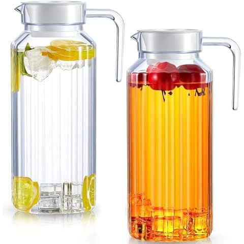 2 Pack 1L Acrylic Water Pitchers Cover
