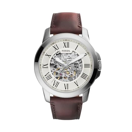 Fossil Relógio cronógrafo masculino de aço inoxidável e couro Grant Quartz