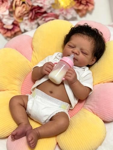 Muñeca Reborn Realista 19 Pulgadas Cuerpo Suave Negra miniatura 4
