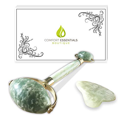 Anti-Aging Jade Roller | Facial Massager Therapy | Skin Rejuvenation With Cooling Effect | 100% Pure Real Natural Jade Stone