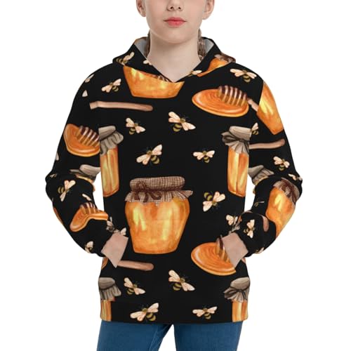 Bee and Honey Kid Hoodies Boys Sweatshirts Girls Pullover with Pocket
