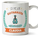 MUGFFINS Tazas Personalizadas para GUITARRISTA mujer - En Español - Mejor del mundo - Con dibujo - 11 oz / 330 ml - Regalo Personalizable original y divertido