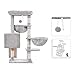 Hey-brother Cat Tree, Cat Tower for Indoor Cats, Cat House with Large Padded Bed, Cozy Condo, Hammocks, Sisal Scratching Posts, Big Scratcher, Light Gray MPJ006SW