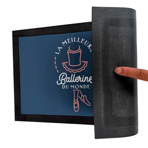 Paillasson bleu de prestige danseuse classique 75x50 cm art