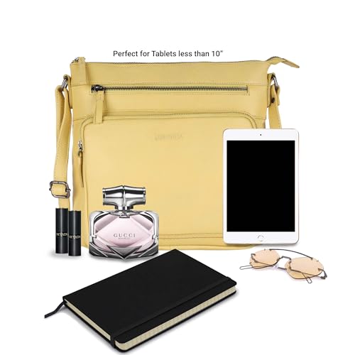 Image of LEDERBUCK Olga Women's Extra-Large Genuine Leather Crossbody Purse - Soft Triple-Zip Shoulder Bag