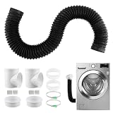 ‌Steelsoft 4-Inch Flexible Dryer Vent Hose for Tight Spaces - 3ft Heavy-Duty Aluminum Foil Ducting with 90° Elbow & Clamps, Indoor Dryer Vent Kit for HVAC Systems