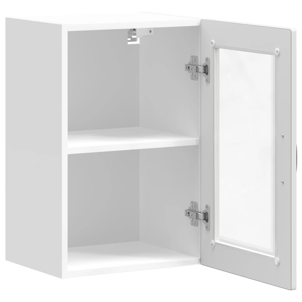 vidaXL Armario de Pared para Cocina con Puerta de Cristal Porto Blanco, Unidad de Pared de Cocina, Armario para Pared de Cocina, Armario de Cocina en la Pared