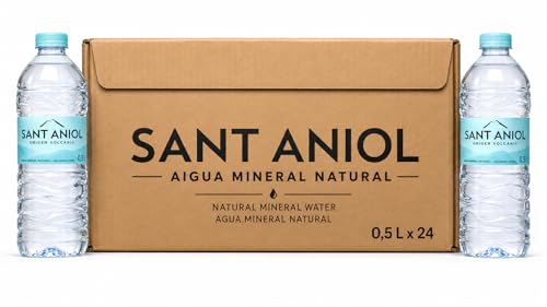 Sant Aniol Agua Mineral Natural sin Gas, Formato 0,5 L, Pack de 24 Botellas de Plástico PET