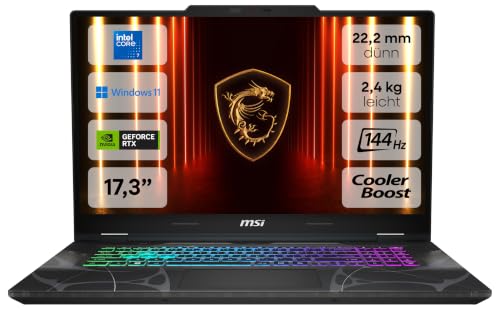 MSI Cyborg 17, Gaming-Laptop, 17,3" Full-HD 144 Hz Display, Intel Core 7 240H, NVIDIA GeForce RTX 5060, 16 GB DDR5, 1 TB SSD, Windows 11 Home, inkl. 1 Monat GamePass, B2RWFKG-048