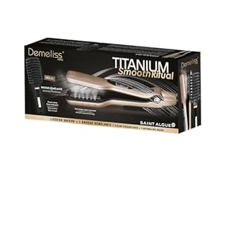 Demeliss Saint Algue Coffret Lisseur Vapeur Titanium SMOOTH RITUAL - Comprend une Brosse Démêlante Ventilée - Lissage Haute Performance, Hydratation Intense - Pour Tous Types Cheveux