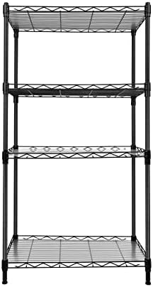 4-Tier Wire Shelving Unit and Storage, Shelves for Storage Height Adjustable Metal Wire Rack Shelving for Garage Kitchen Pantry Closet Laundry Bathroom Load 350LBS (21.5 x 11.5 x 42.5 inch)